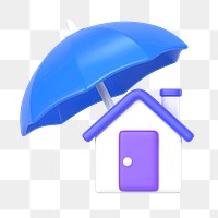 PNG 3D house insurance, element illustration, transparent background