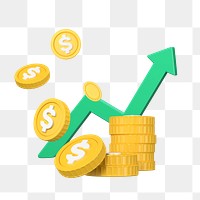 PNG 3D profit gaining, element illustration, transparent background