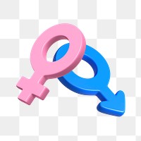 PNG 3D gender symbol, element illustration, transparent background