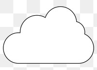 PNG Cute white cloud, flat weather illustration, transparent background