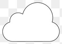 PNG Cute white cloud, flat weather illustration, transparent background