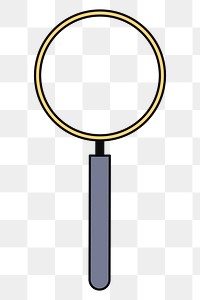 PNG Magnifying glass, flat object illustration, transparent background