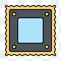 PNG Microchip, flat technology illustration, transparent background