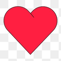 Png red heart illustration, transparent background