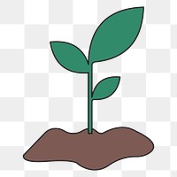 PNG Growing sprout, flat environment illustration, transparent background