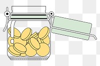 PNG Money jar, flat finance illustration, transparent background