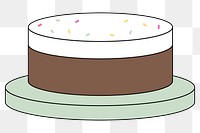 PNG Chocolate cake, flat dessert illustration, transparent background