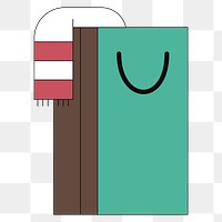 PNG Shopping bag, flat illustration, transparent background