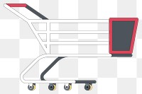 PNG Shopping cart, flat illustration, transparent background