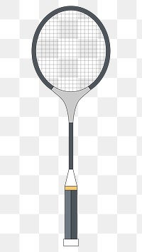 Png badminton racket equipment illustration, transparent background