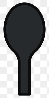 PNG Black spoon, flat object illustration, transparent background