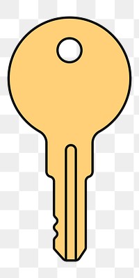PNG Yellow key, flat object illustration, transparent background
