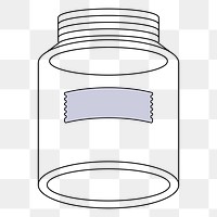 PNG Empty donation jar, flat object illustration, transparent background