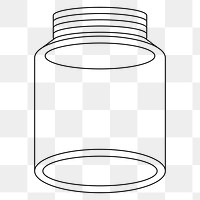 PNG Empty donation jar, flat object illustration, transparent background