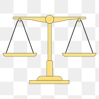 PNG Scales of justice, flat illustration, transparent background