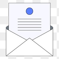 PNG Opened letter, flat illustration, transparent background