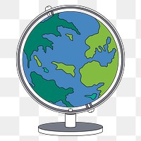 PNG Spinning globe, flat object illustration, transparent background