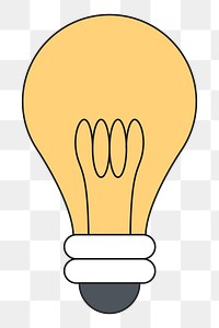 PNG Light bulb, flat object illustration, transparent background