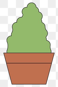 PNG Houseplant pot, flat illustration, transparent background