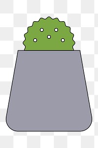 PNG Cactus houseplant pot, flat illustration, transparent background