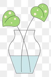 PNG Houseplant vase, flat illustration, transparent background