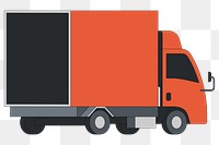 PNG Orange truck, flat vehicle illustration, transparent background