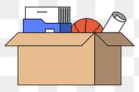 PNG Open moving box, flat illustration, transparent background