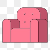 Png pink armchair illustration, transparent background