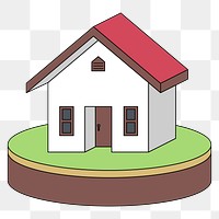 Png house model illustration, transparent background