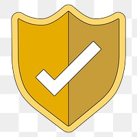 PNG Check mark shield icon, flat graphic, transparent background