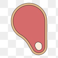 Png rare meat slice illustration, transparent background