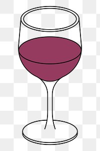 PNG Glass of red wine, flat illustration, transparent background