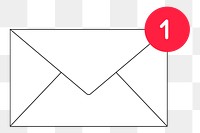PNG Email notification icon, flat  graphic, transparent background