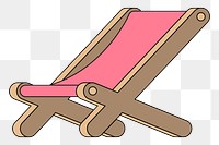 PNG Pink beach chair, flat illustration, transparent background