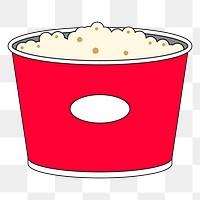 Png big size popcorn illustration, transparent background