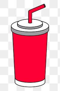 PNG Red soda cup, flat illustration, transparent background