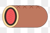 Png Beef Wellington side view illustration, transparent background