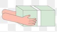 PNG Parcel delivery, hands holding box illustration, transparent background