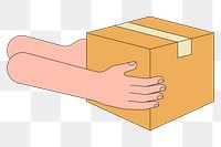 PNG Parcel delivery, hands holding box illustration, transparent background