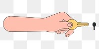 PNG Hand holding key, property illustration, transparent background