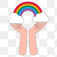 PNG Pride rainbow, LGBTQ flat illustration, transparent background