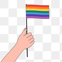 PNG Pride flag, LGBTQ flat illustration, transparent background