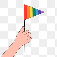 PNG Pride flag, LGBTQ flat illustration, transparent background