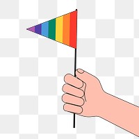 PNG Pride flag, LGBTQ flat illustration, transparent background