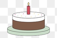 PNG Birthday cake, special occasion dessert illustration, transparent background