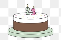 PNG Birthday cake, special occasion dessert illustration, transparent background