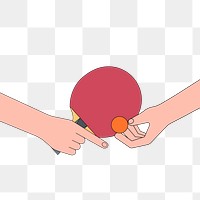 Png ping pong paddle with ball illustration, transparent background