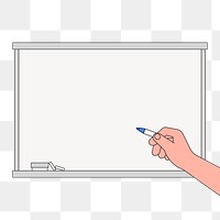 Png hand writing on whiteboard illustration, transparent background