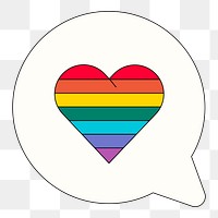 PNG Rainbow heart speech bubble, LGBTQ illustration, transparent background