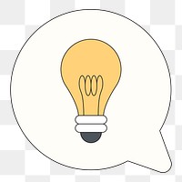 PNG Light bulb speech bubble, creative idea illustration, transparent background